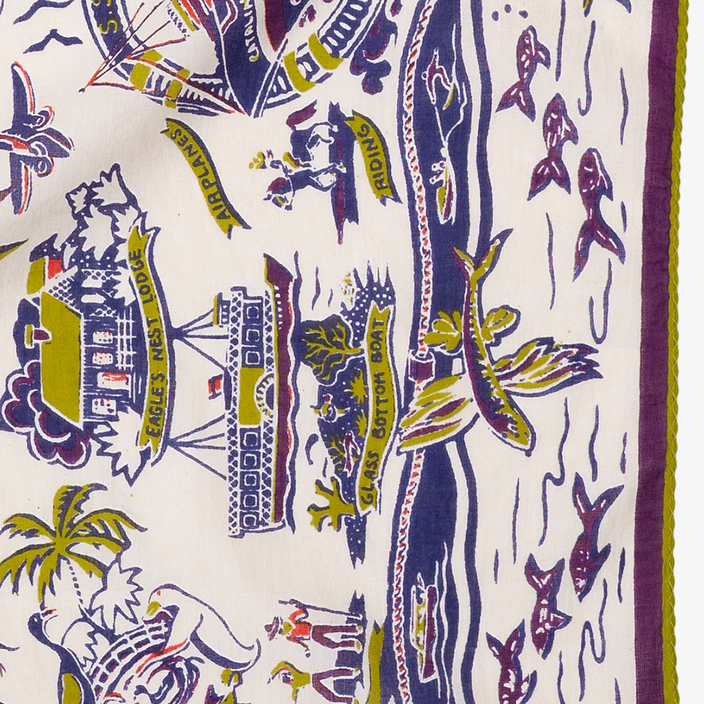 Catalina Map Bandana Natural / BBB1312-Catalina-c1