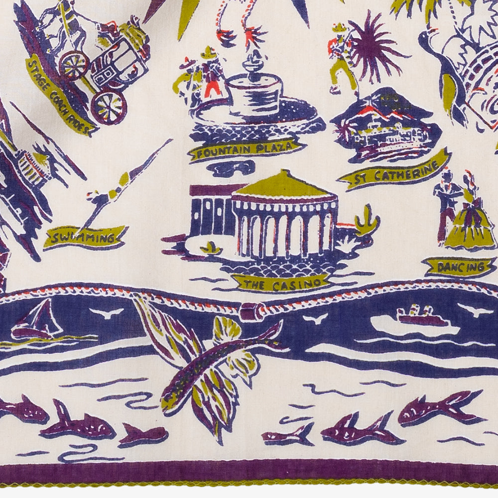 Catalina Map Bandana Natural / BBB1312-Catalina-c1