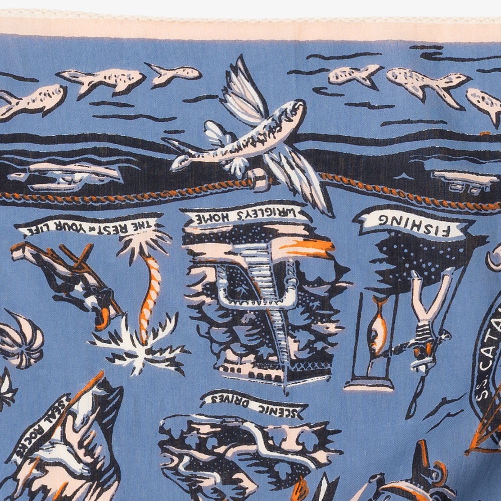 Catalina Map Bandana Saxe / BBB1312-Catalina-c2
