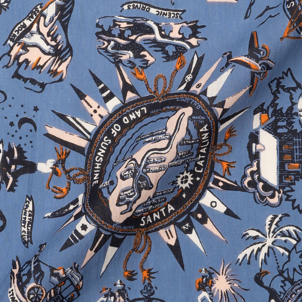 Catalina Map Bandana Saxe / BBB1312-Catalina-c2