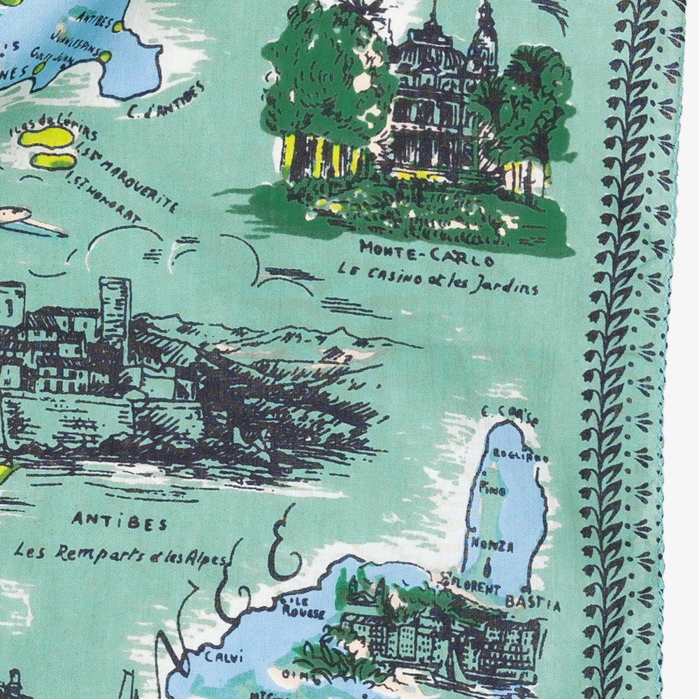 Côte d'azur マップバンダナ Mint / BBB1312-Cotedazur-c2
