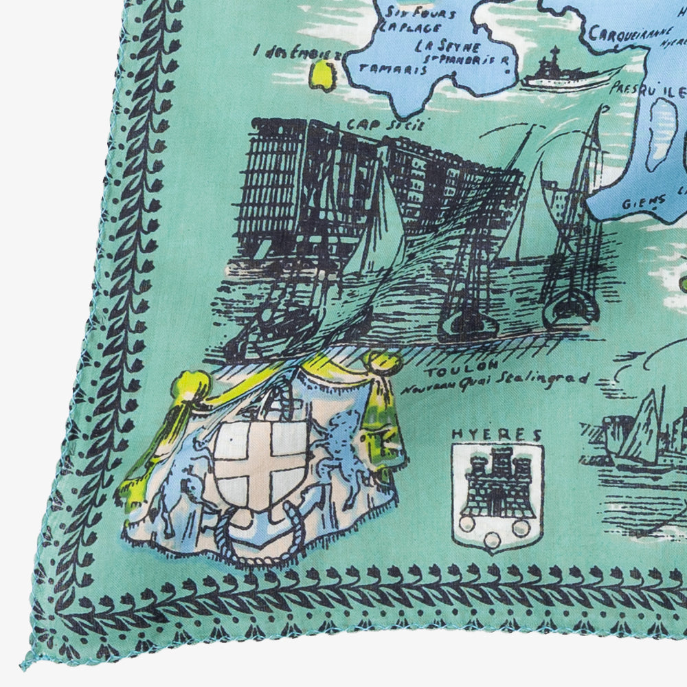 Côte d'azur マップバンダナ Mint / BBB1312-Cotedazur-c2 – Bindu Web