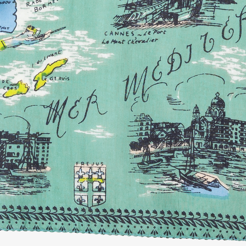 Côte d'azur マップバンダナ Mint / BBB1312-Cotedazur-c2