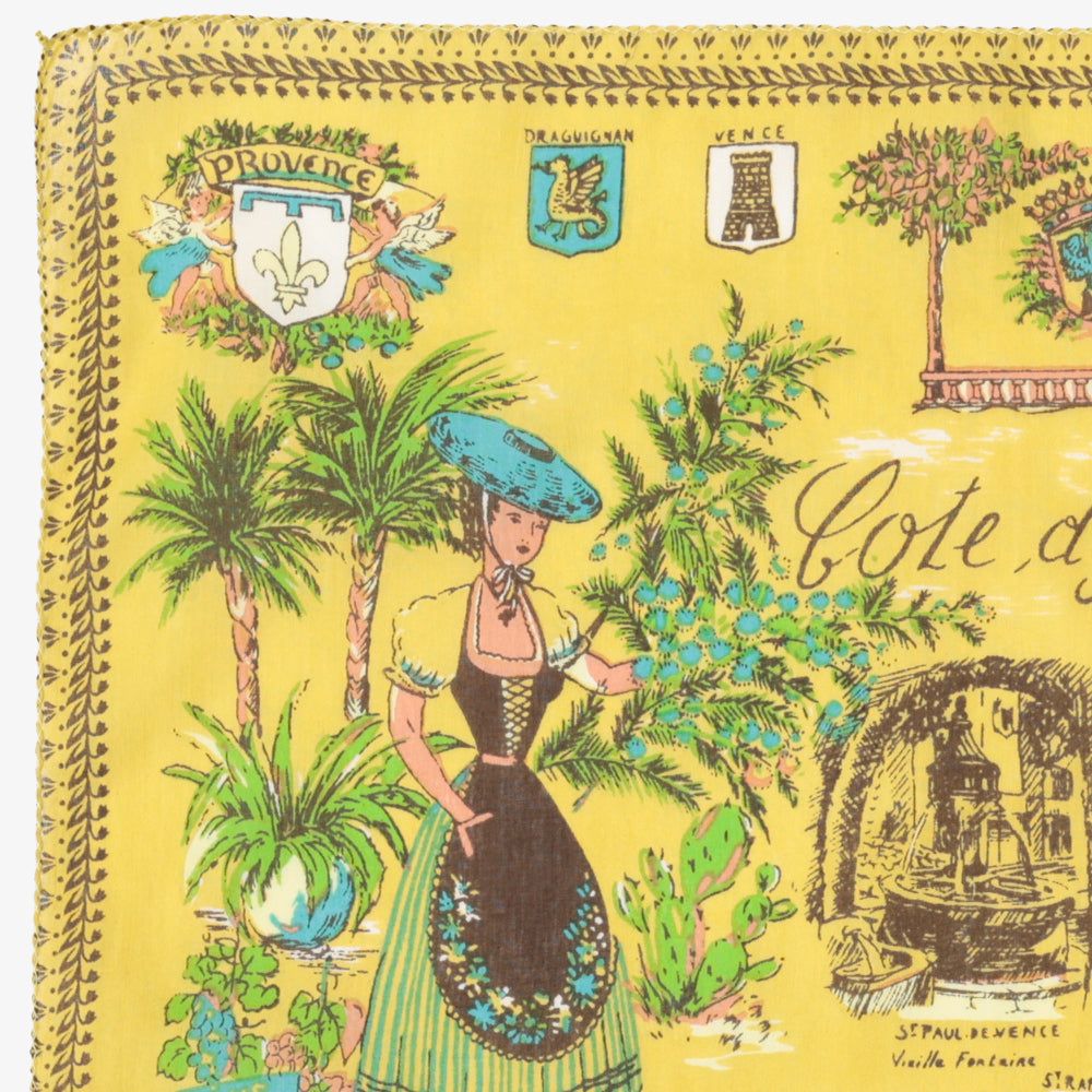 Côte d'Azur Map Bandana Beige / BBB1312-Cotedazur-c1