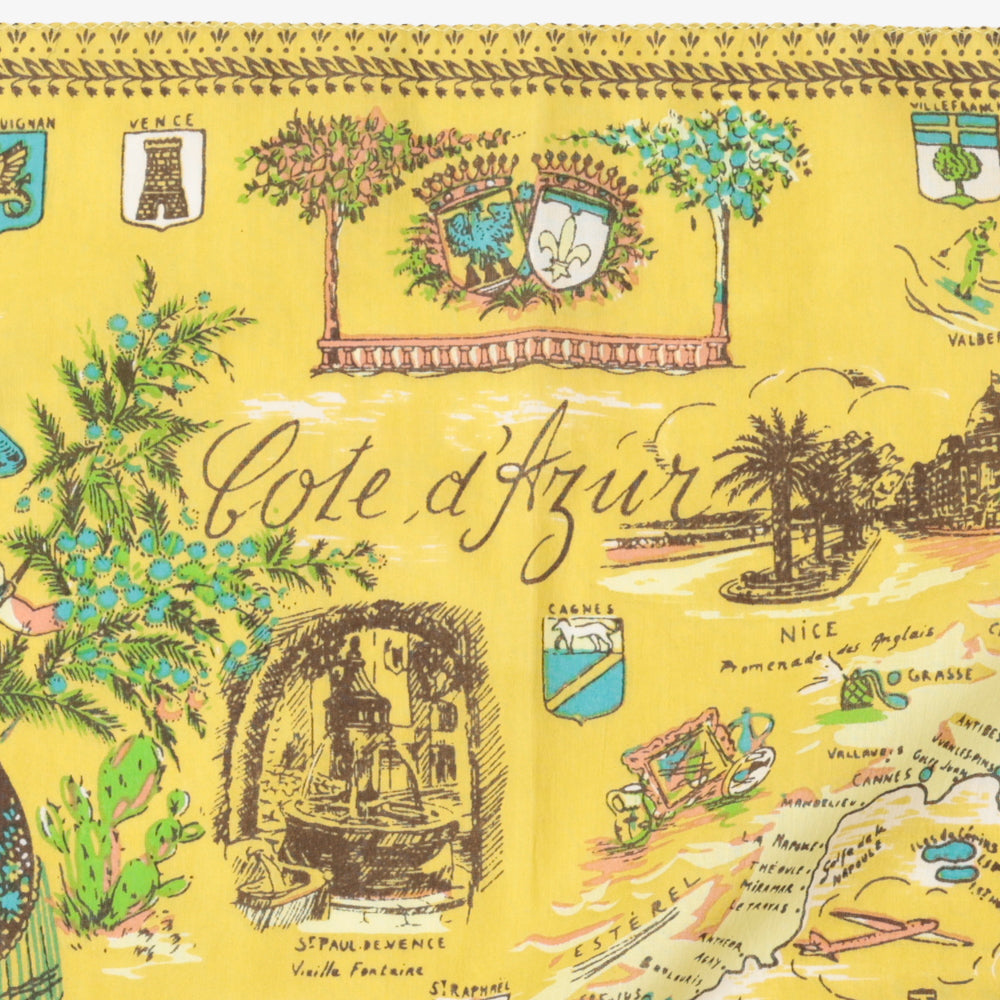 Côte d'Azur Map Bandana Beige / BBB1312-Cotedazur-c1