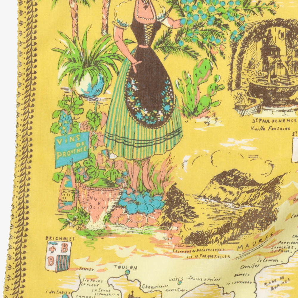Côte d'Azur Map Bandana Beige / BBB1312-Cotedazur-c1