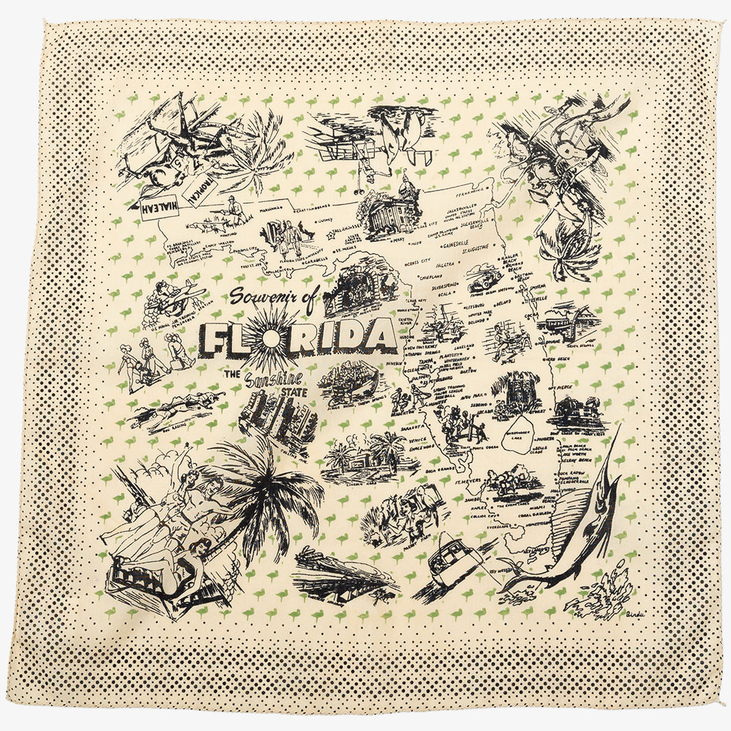 Florida 4 Map Print Bandana Shell / BBB1312 Florida4-c1