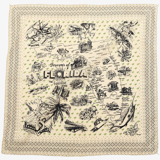 Florida 4 Map Print Bandana Shell / BBB1312 Florida4-c1