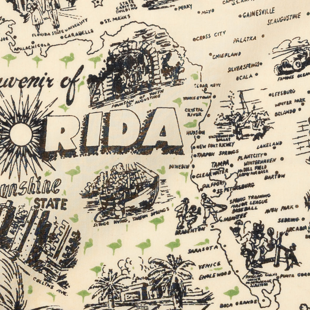 Florida 4 Map Print Bandana Shell / BBB1312 Florida4-c1