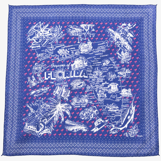 Florida 4 Map Print Bandana Blue / BBB1312 Florida4-c2