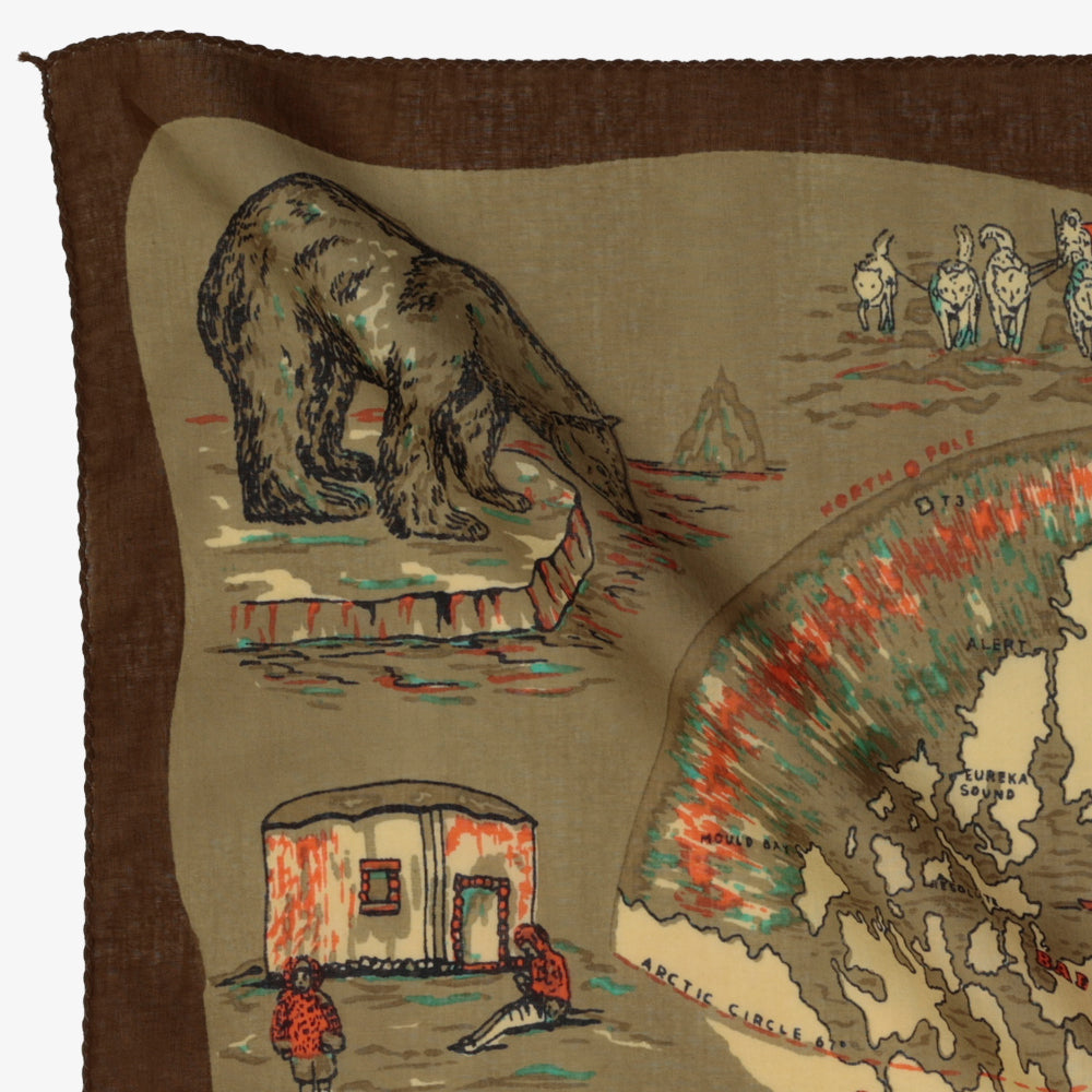 Greenland マップバンダナ Olive / BBB1312-Greenland-c1