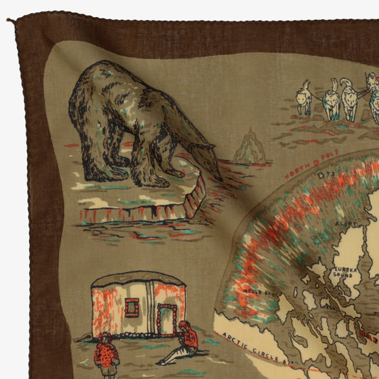 Greenland マップバンダナ Olive / BBB1312-Greenland-c1