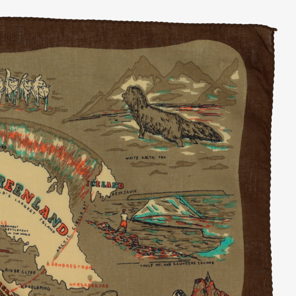 Greenland マップバンダナ Olive / BBB1312-Greenland-c1