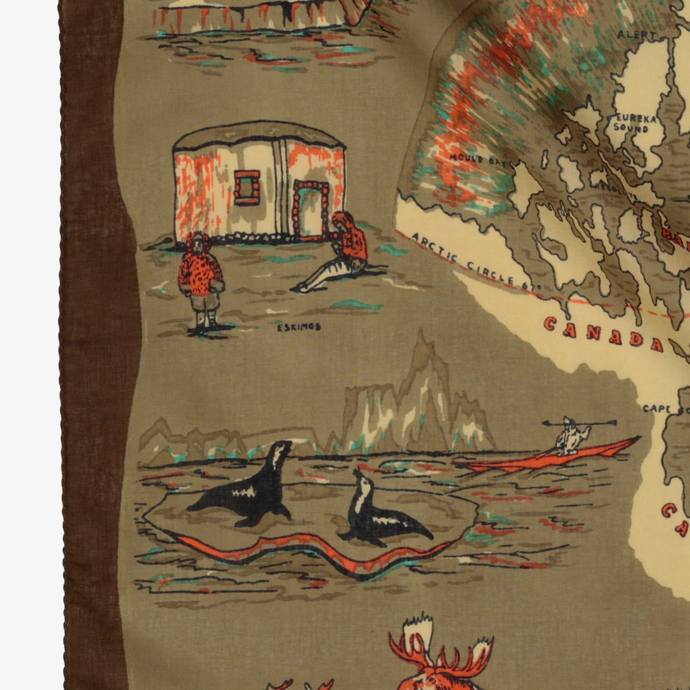 Greenland マップバンダナ Olive / BBB1312-Greenland-c1