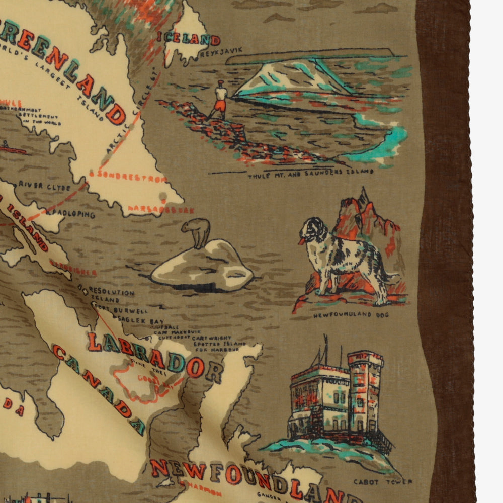 Greenland マップバンダナ Olive / BBB1312-Greenland-c1