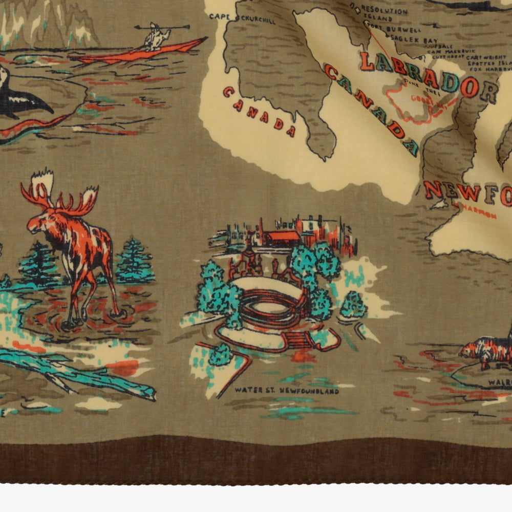 Greenland マップバンダナ Olive / BBB1312-Greenland-c1