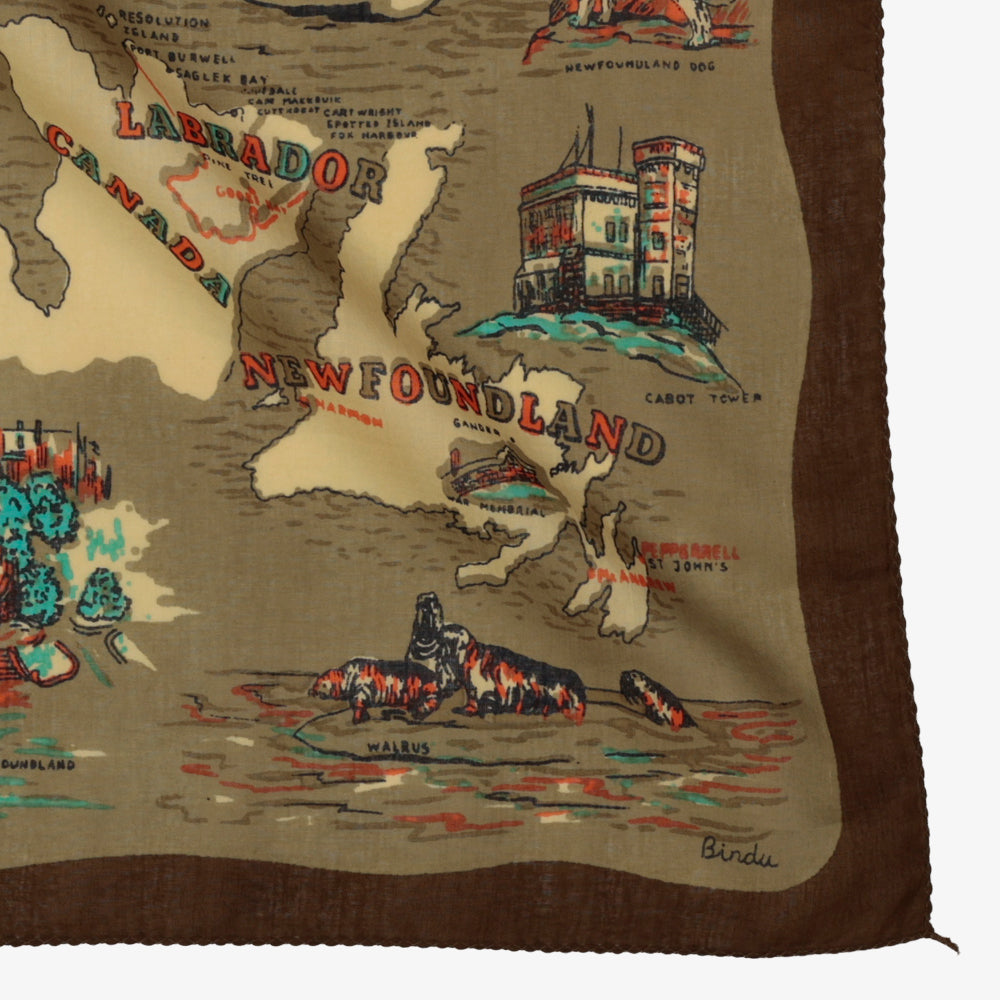 Greenland マップバンダナ Olive / BBB1312-Greenland-c1