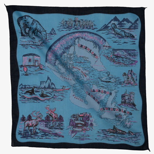 Greenland マップバンダナ Blue / BBB1312-Greenland-c2