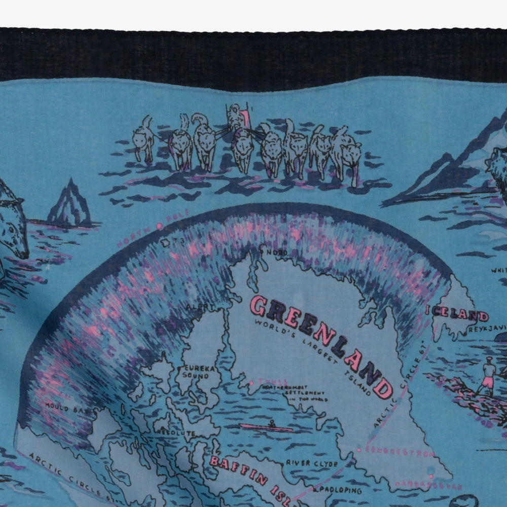 Greenland マップバンダナ Blue / BBB1312-Greenland-c2