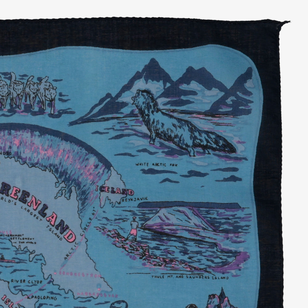 Greenland マップバンダナ Blue / BBB1312-Greenland-c2