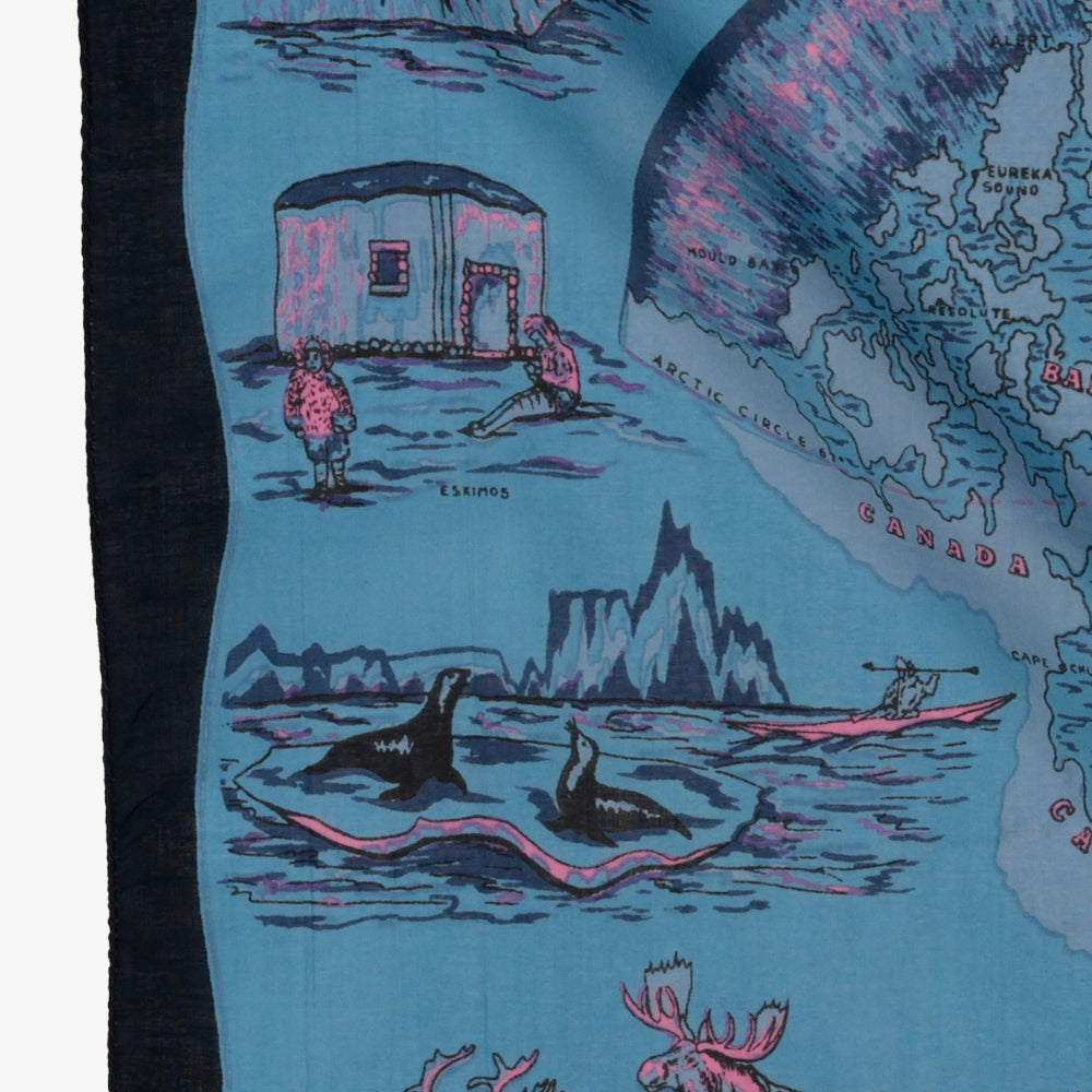 Greenland マップバンダナ Blue / BBB1312-Greenland-c2