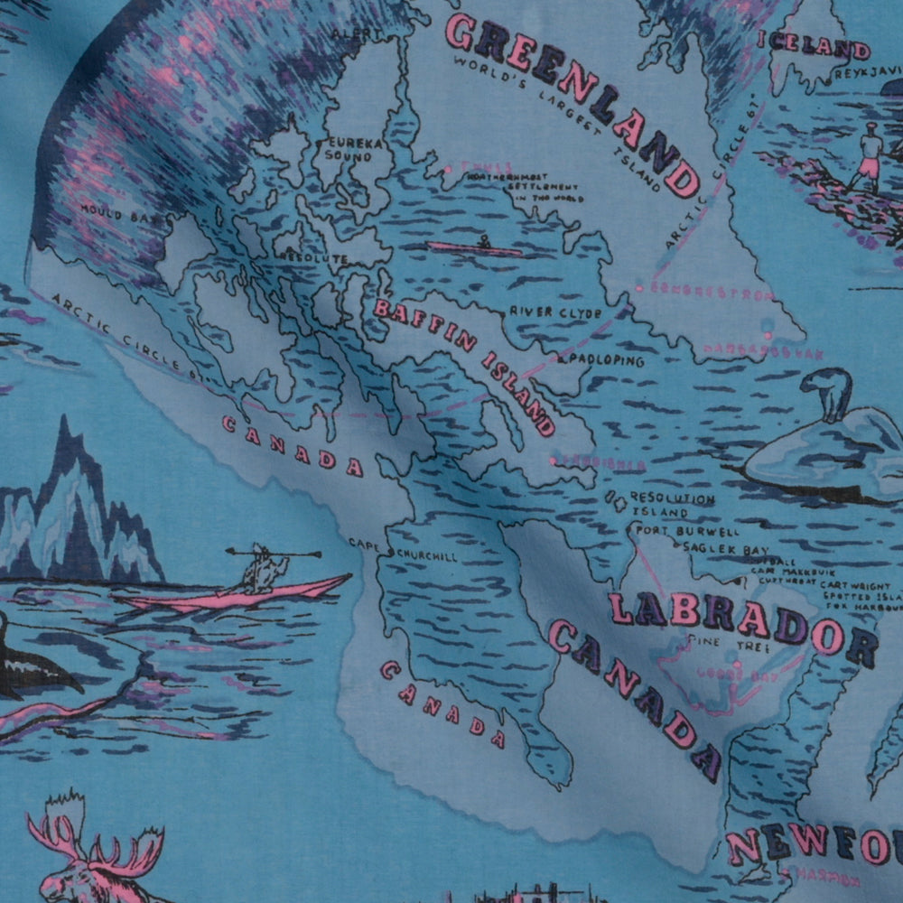 Greenland マップバンダナ Blue / BBB1312-Greenland-c2