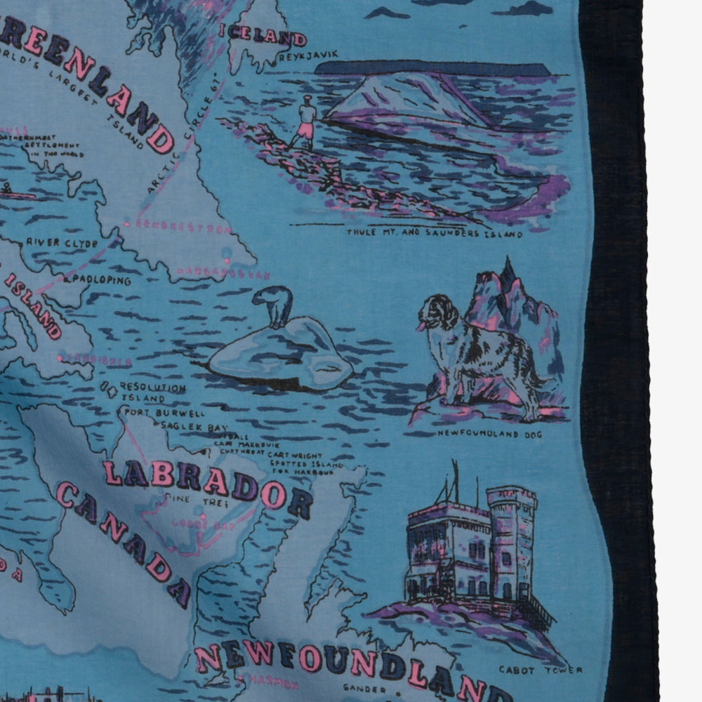 Greenland マップバンダナ Blue / BBB1312-Greenland-c2