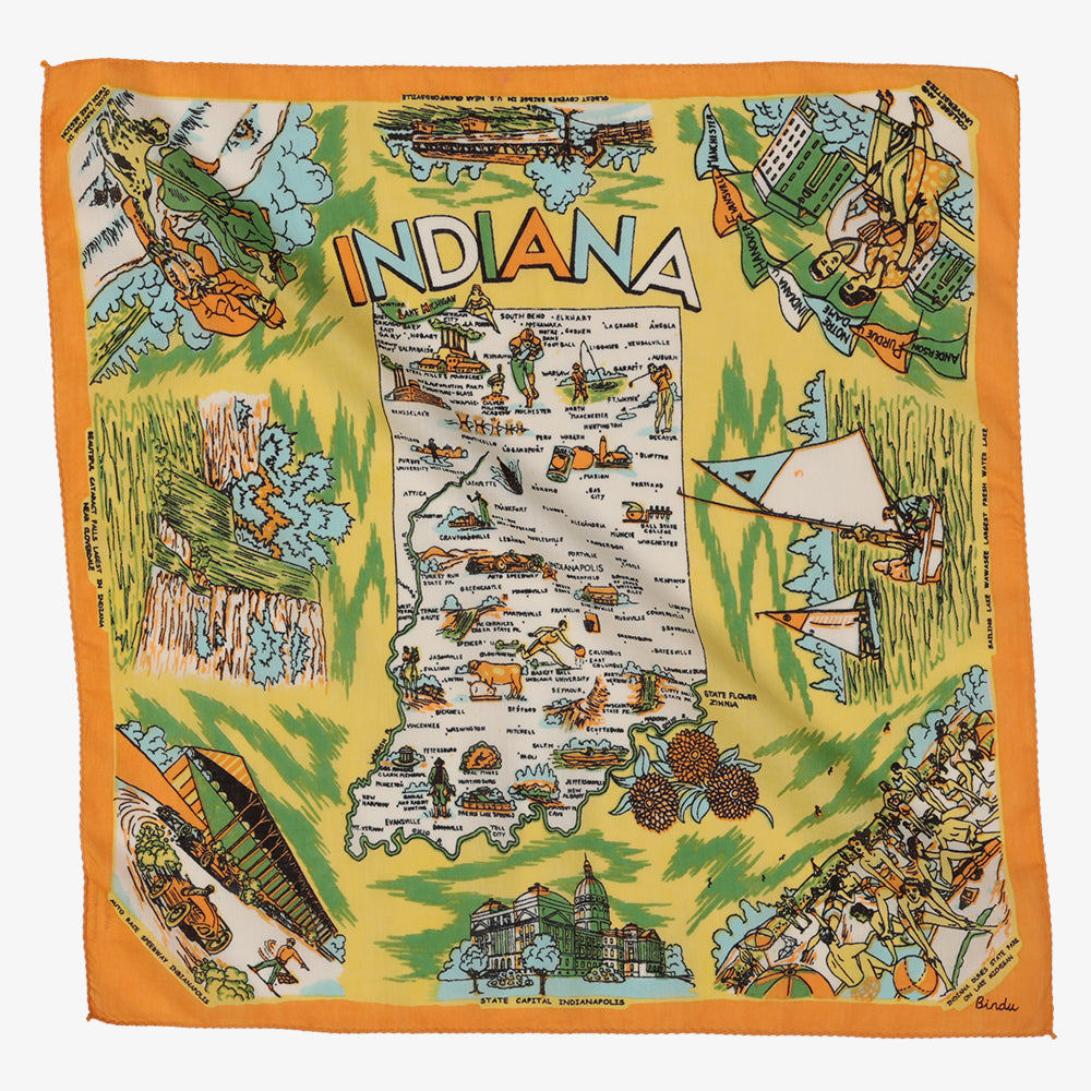 Indiana マップバンダナ Orange / BBB1312-Indiana-c1