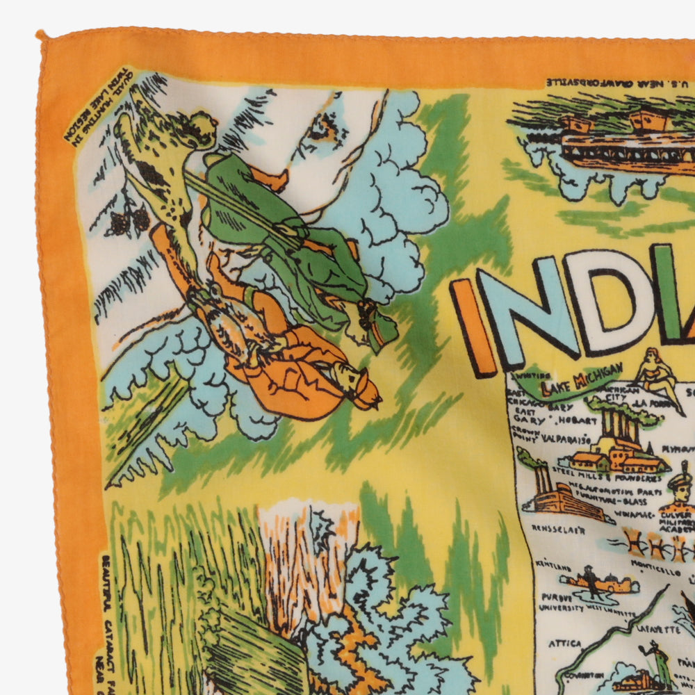 Indiana マップバンダナ Orange / BBB1312-Indiana-c1
