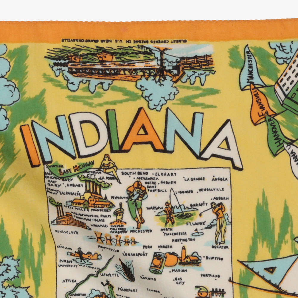 Indiana マップバンダナ Orange / BBB1312-Indiana-c1