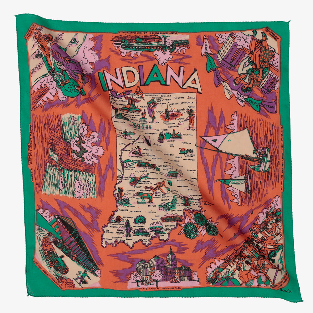 Indiana マップバンダナ Purple / BBB1312-Indiana-c2