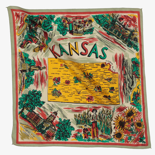 Kansas マップバンダナ Red / BBB1312-Kansas-c1
