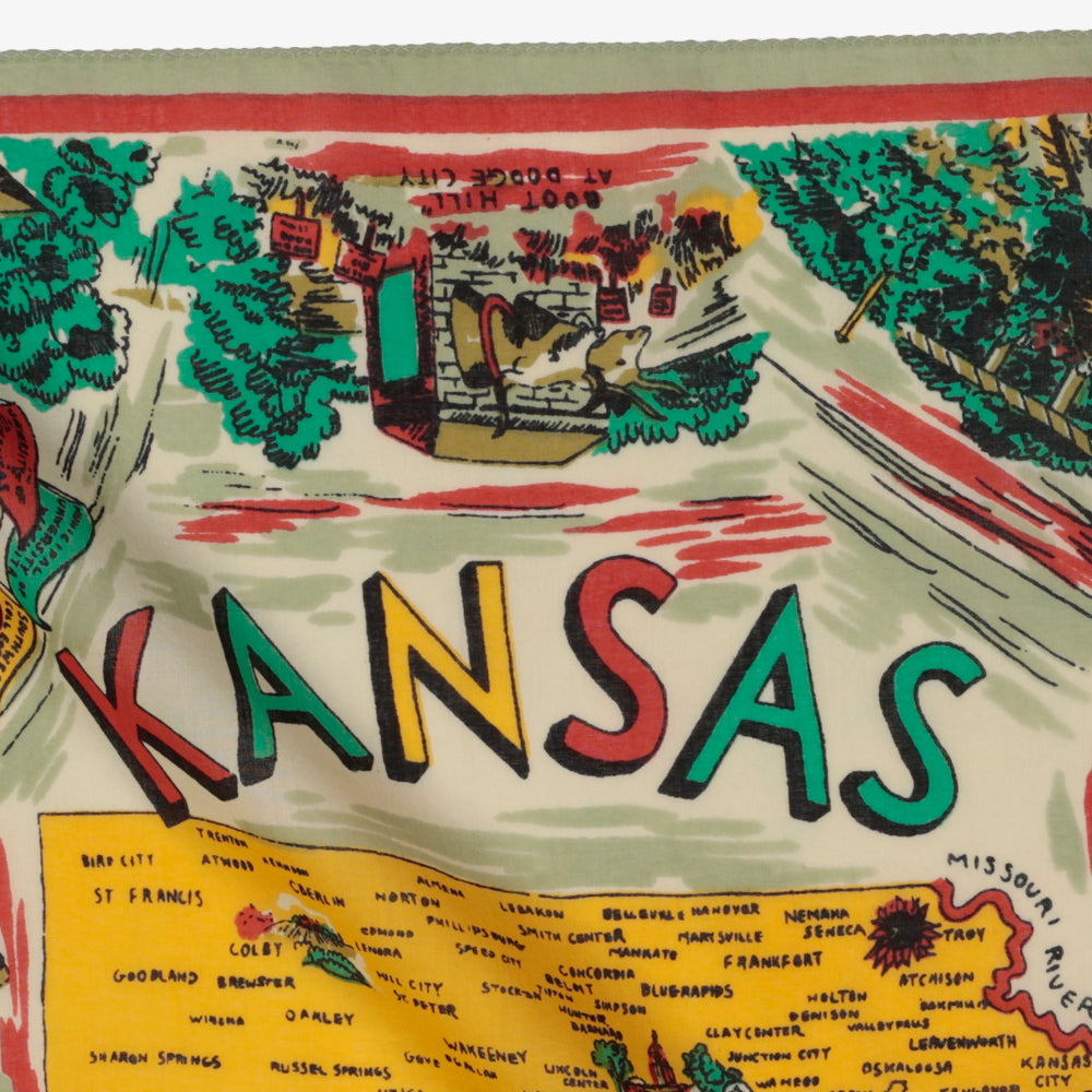 Kansas マップバンダナ Red / BBB1312-Kansas-c1