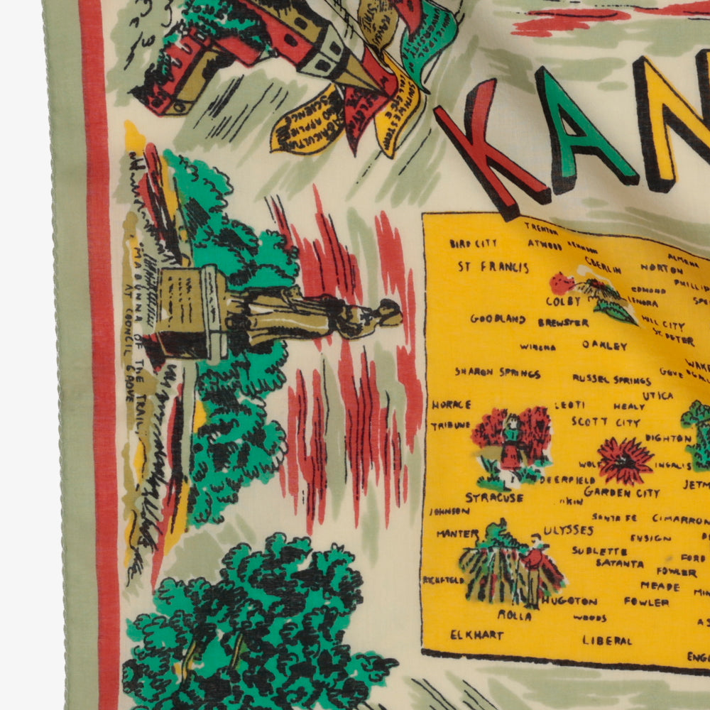 Kansas マップバンダナ Red / BBB1312-Kansas-c1