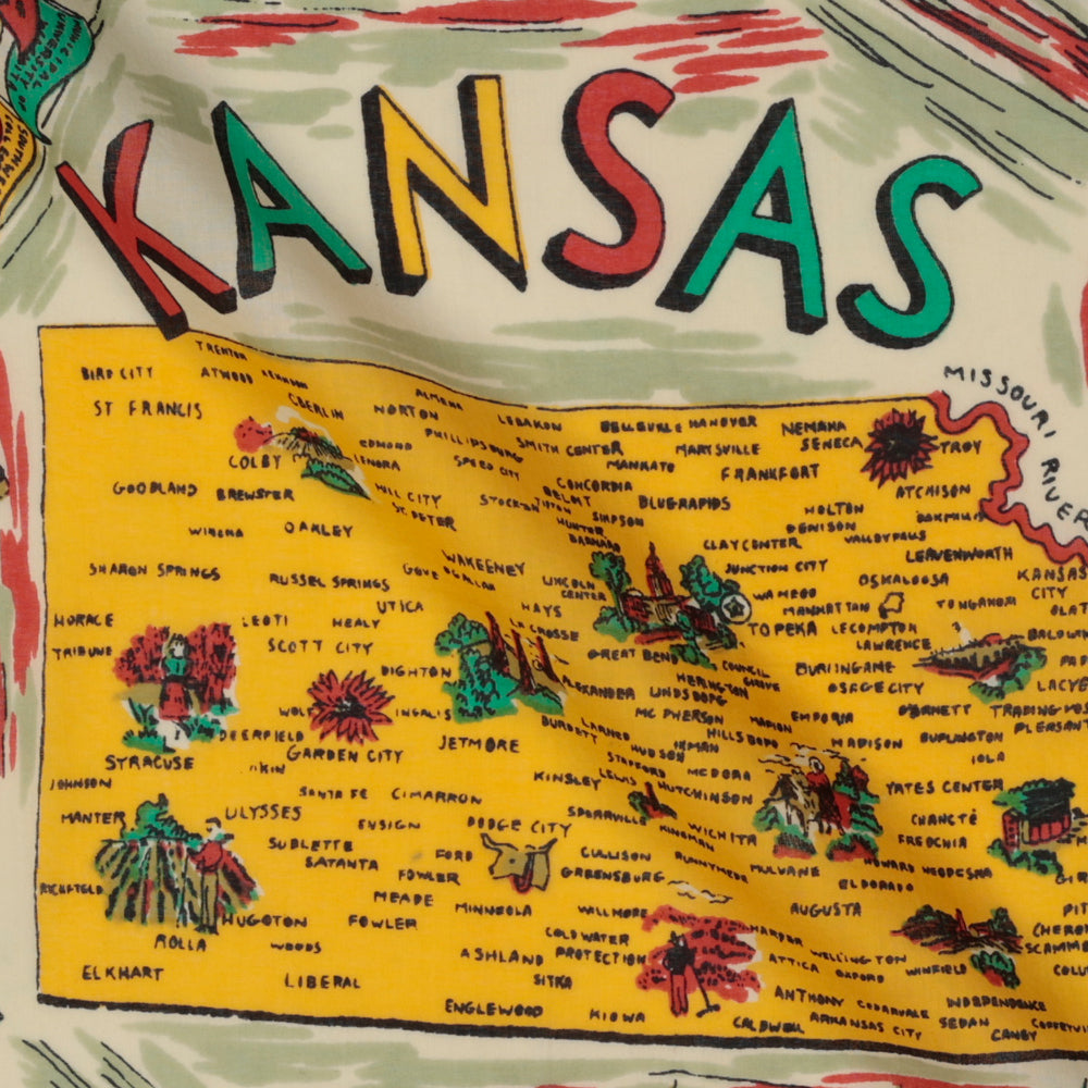 Kansas マップバンダナ Red / BBB1312-Kansas-c1