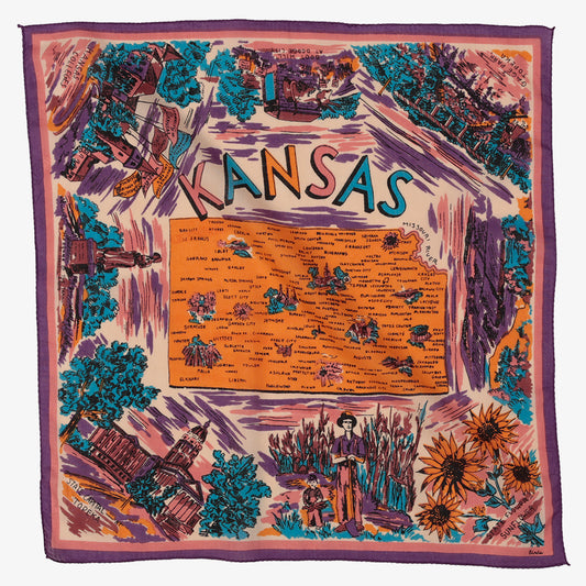 Kansas マップバンダナ Pink / BBB1312-Kansas-c2