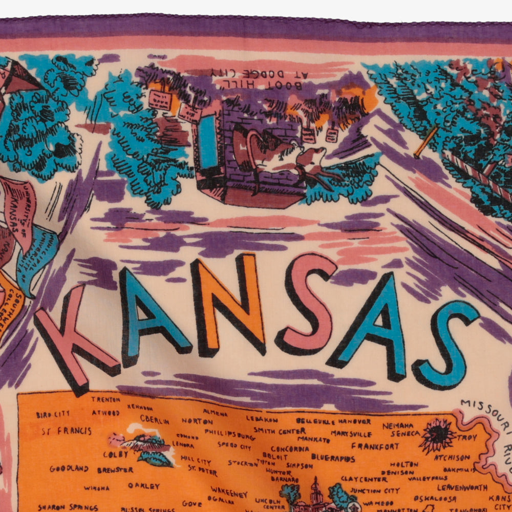 Kansas マップバンダナ Pink / BBB1312-Kansas-c2