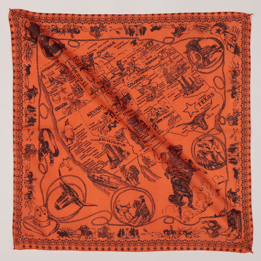 Mid West マップバンダナ Tangerine / BBB1312-Midwest-c1