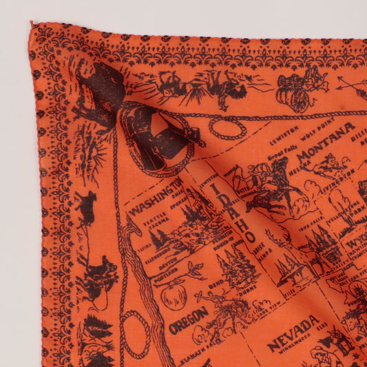 Mid West マップバンダナ Tangerine / BBB1312-Midwest-c1