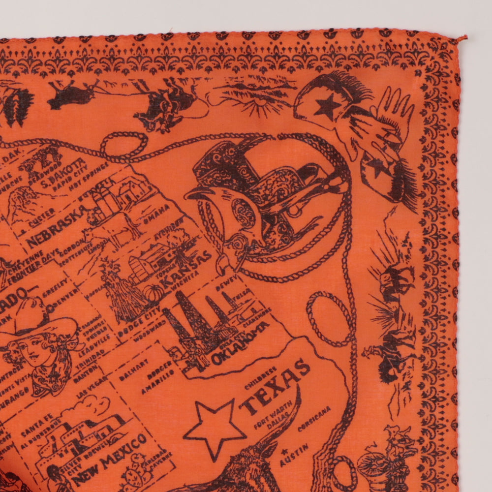 Mid West マップバンダナ Tangerine / BBB1312-Midwest-c1