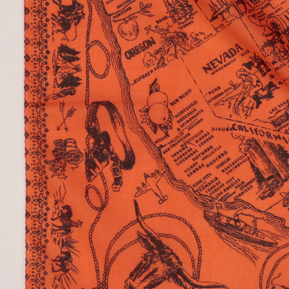 Mid West マップバンダナ Tangerine / BBB1312-Midwest-c1