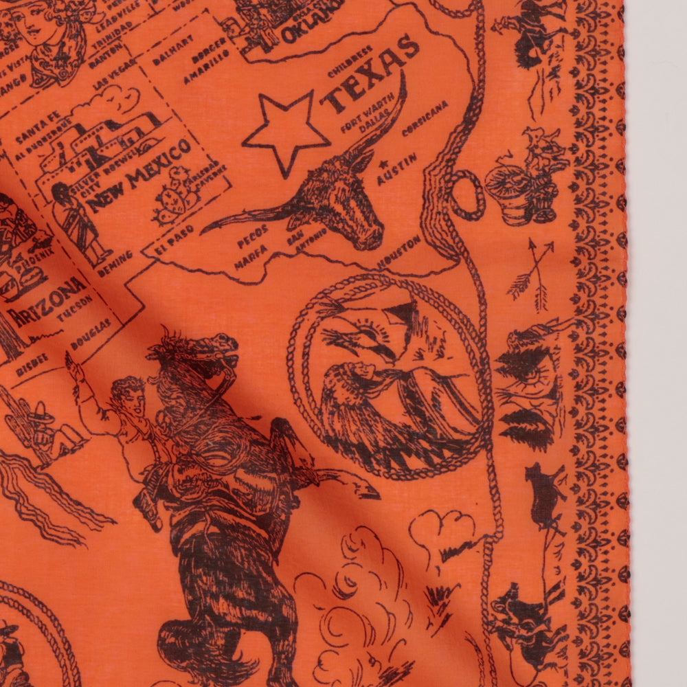 Mid West マップバンダナ Tangerine / BBB1312-Midwest-c1