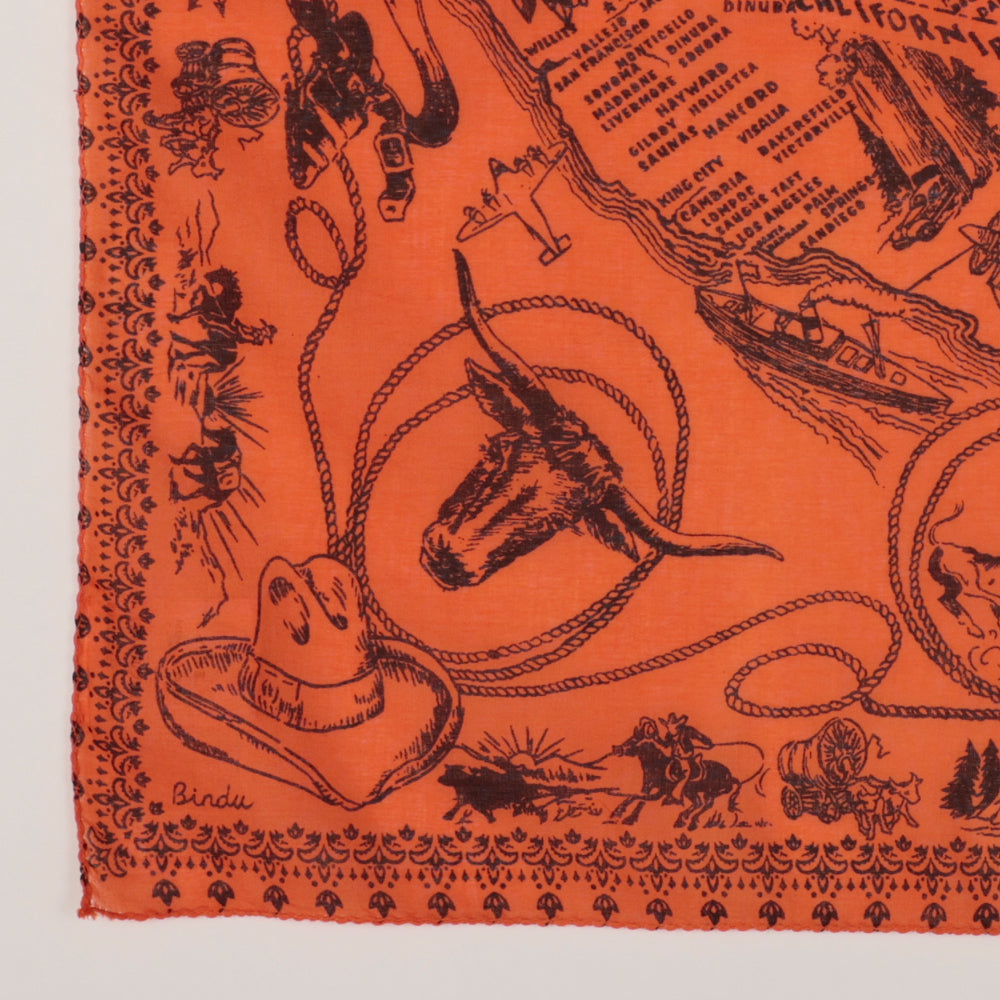 Mid West マップバンダナ Tangerine / BBB1312-Midwest-c1