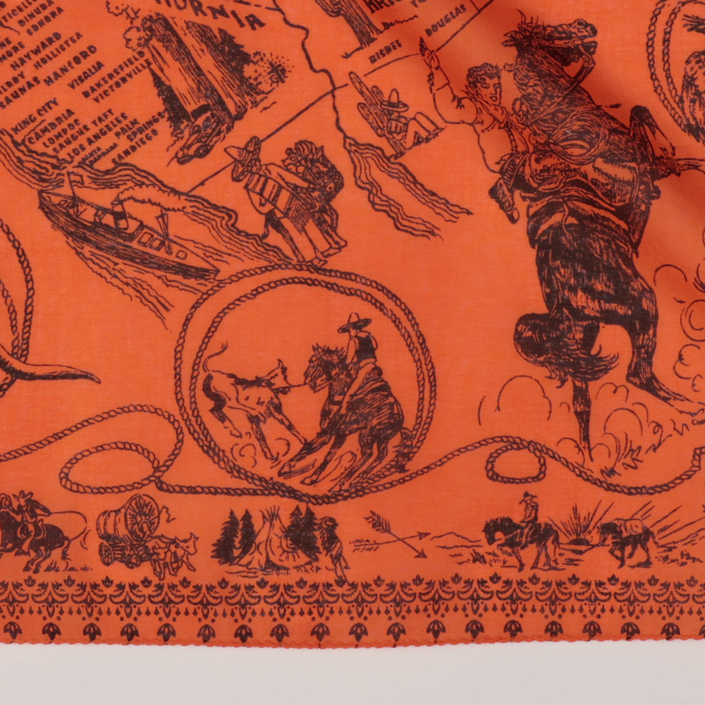 Mid West マップバンダナ Tangerine / BBB1312-Midwest-c1