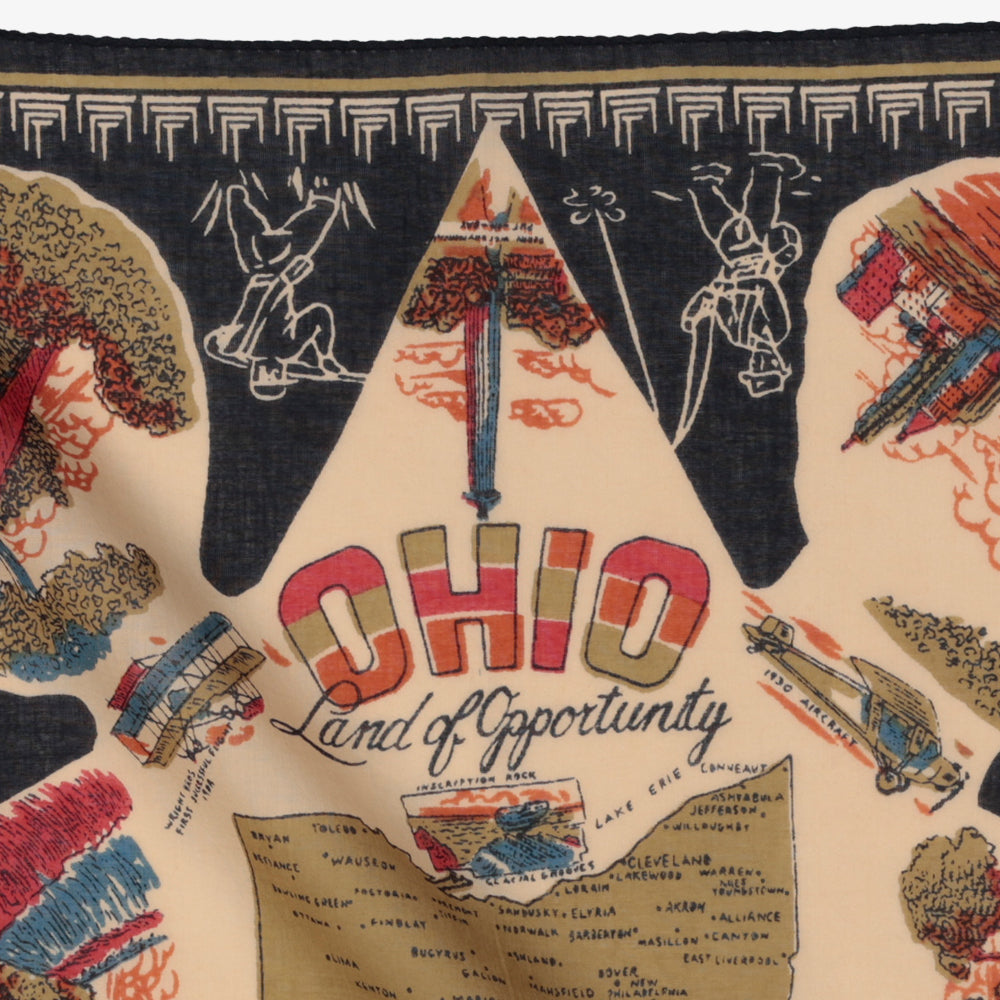 Ohio マップバンダナ Navy / BBB1312-Ohio-c1