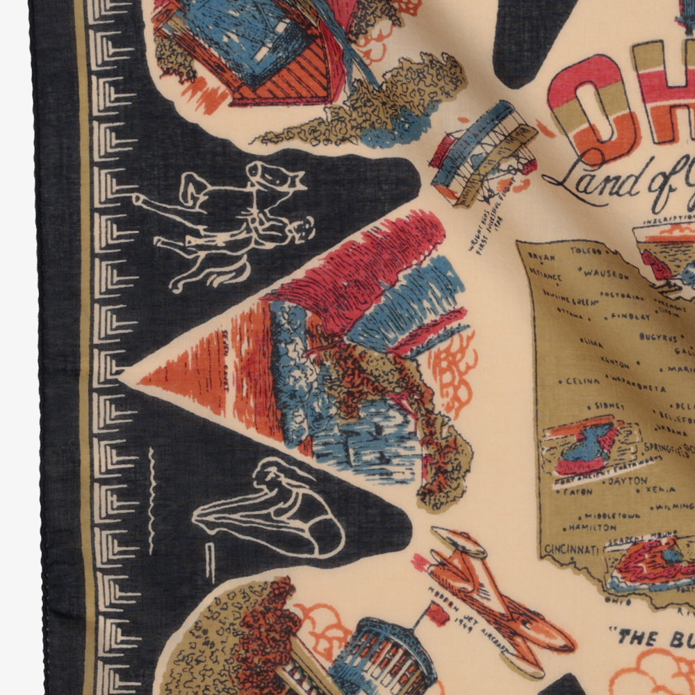 Ohio マップバンダナ Navy / BBB1312-Ohio-c1