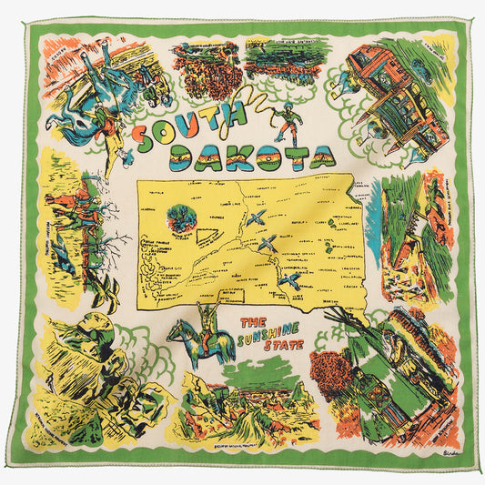 South Dakota Map Print Scarf Yellow / BBB1313 SouthDakota-c1