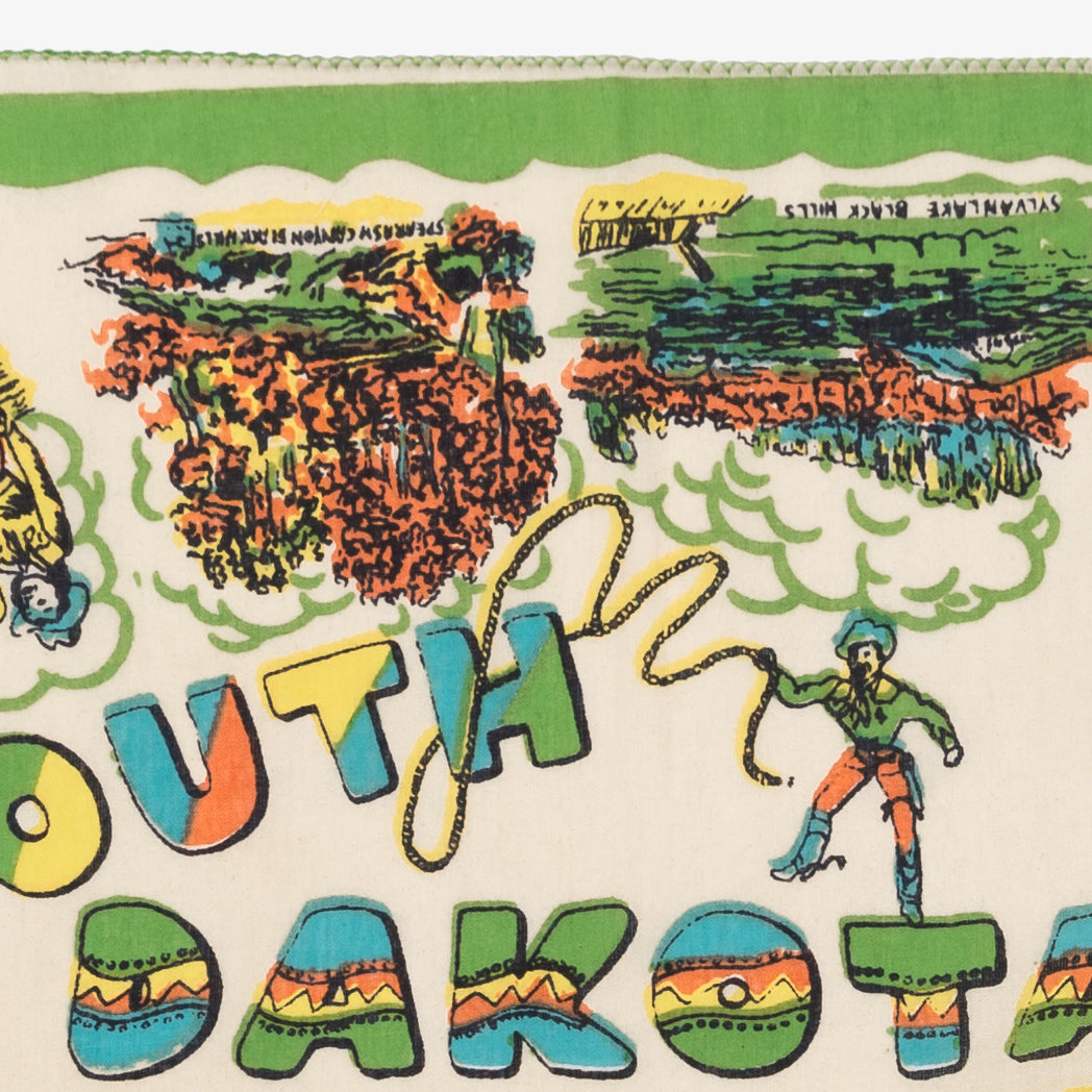 South Dakota Map Print Bandana Yellow / BBB1312 SouthDakota-c1