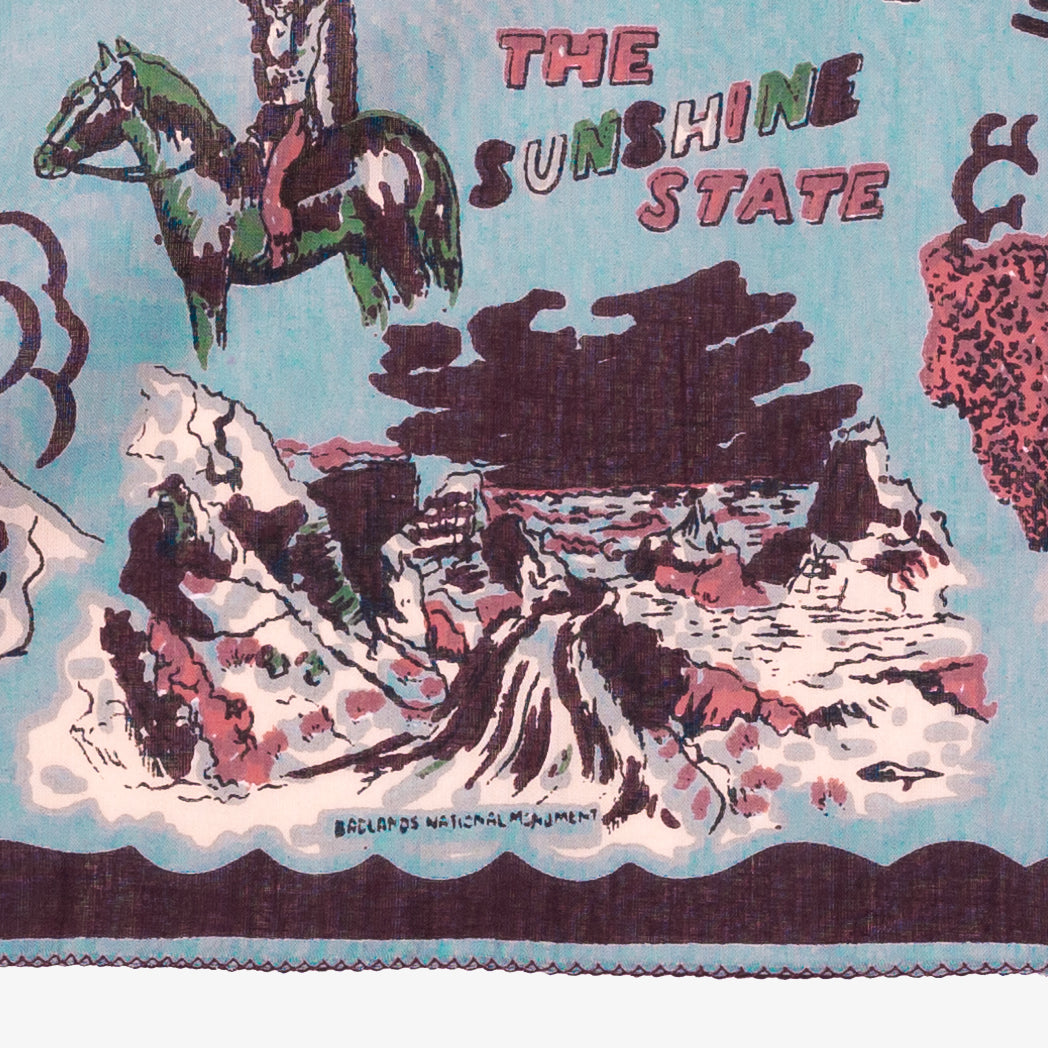 South Dakota Map Print Bandana Saxe / BBB1312 SouthDakota-c2