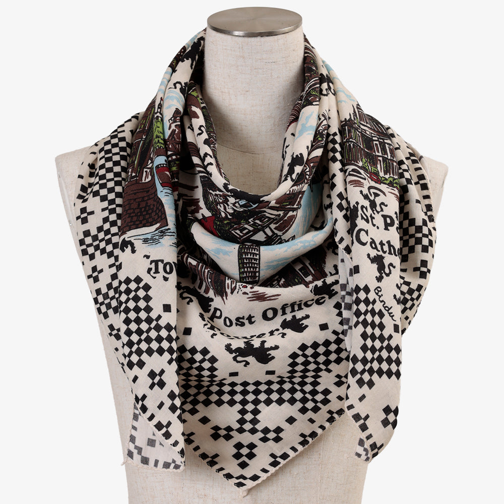 London Cotton Viyella Scarf Natural / BBB1313Viyella-London-c1